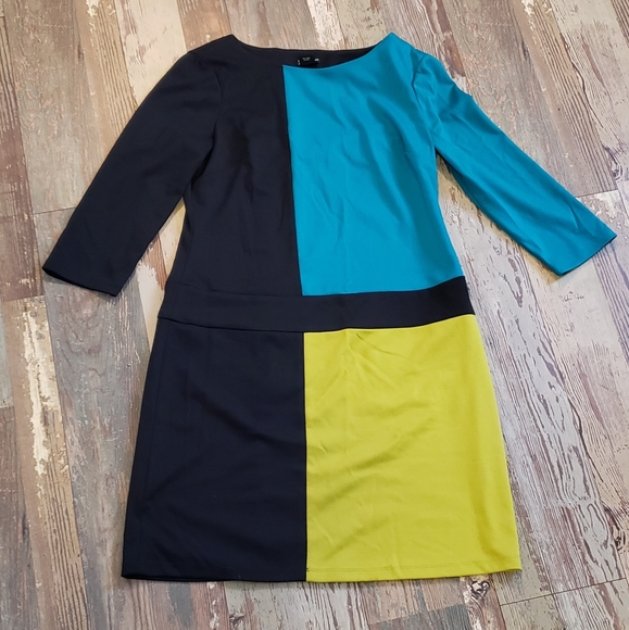 new directions Dresses & Skirts - ND quarter-sleeve multicolored MiDi dress